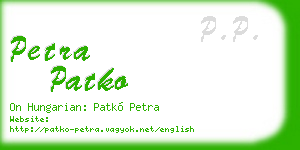 petra patko business card