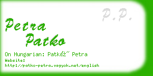 petra patko business card